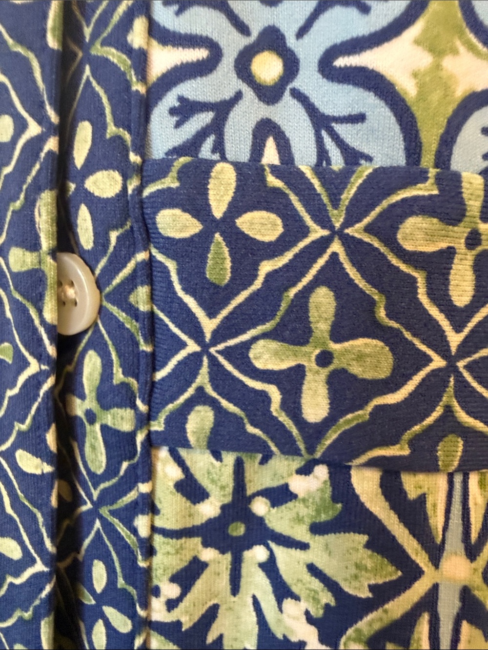 Blue & Green Printed Maxi Shirt Dress with Collar - Picture 4 of 6
